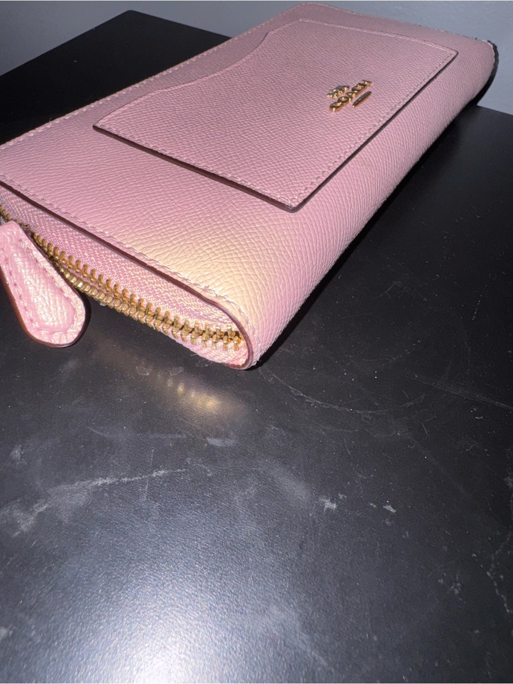 Coach Pink Leather Zip Wallet